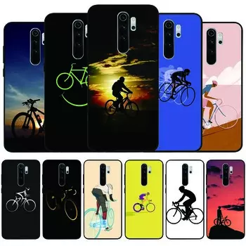 Велосипед черный силиконовый чехол для телефона Redmi note 8 7 Pro S 8T для redmi 9 7A чехол Shell Redmi 4A