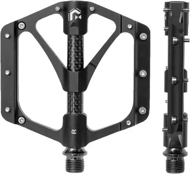 Велосипед GORIX Flat Carbon Fiber Center Tube Axis Aluminum Pin 3 Smooth High Flat Совместимо с шоссейными кроссовыми горными велосипедами и другими видами транспорта для поездок на работу или в школу чёрный