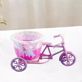 Велосипед Искусственный цветок Декор Подставка для растений Корзина Центральная часть Ностальгический плантатор для розовый
