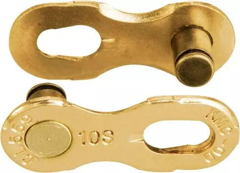 Велосипедная цепь KMC CL559R, комплект из 2 недостающих звеньев TI Gold [10 СКОРОСТЕЙ]