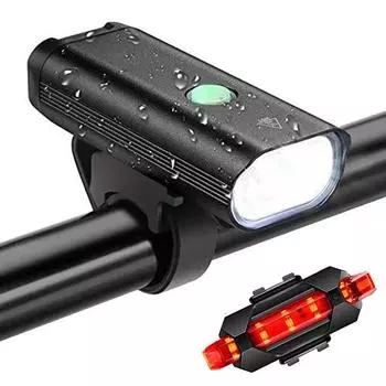 Велосипедная фара из алюминиевого сплава, USB перезаряжаемая уличная дальняя велосипедная фара, 400 люмен, высокая яркость, водонепроницаемая фара