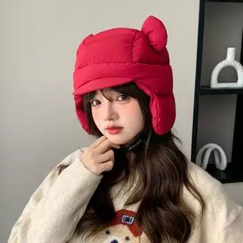 Велосипедная хлопковая шапка с ушами, регулируемым ремешком для подбородка, легкая, зимняя, для холодной погоды бежевый