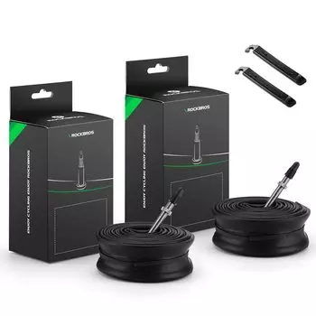 Велосипедная камера ROCKBROS x клапан Presta 48 мм, комплект облегченных камер с 2 монтажными лопатками для шоссейного велосипеда [700 28/32C]