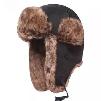 Велосипедная кепка утолщенная кепка Lei Feng ветрозащитная шапка утолщенная бархатная ветрозащитная и снегозащитная шапка зимняя мужская шапка One Size чёрный