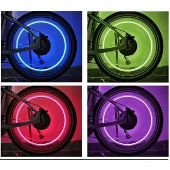 Велосипедная лампа с клапаном Hot Wheels, лампа с газовым соплом, семицветная лампа Hot Wheels, светочувствительная вибрационная лампа.