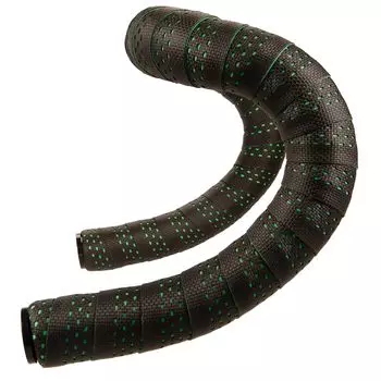 Велосипедная лента на руль-баран для шоссейного велосипеда с заглушками, левый и правый комплект SS EVA+Силикон Черный/Зеленый