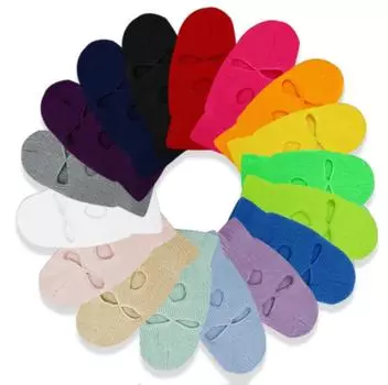 Велосипедная маска для лица Лыжная зимняя шапка Мотоциклетная зимняя полнолицевая маска с 3 отверстиями Шапка-капюшон Шапка-бини Теплая маска для лица Балаклава