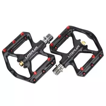 Велосипедная педаль из углеродного волокна, титановая ось, педаль для шоссейного велосипеда, 3 подшипника, противоскользящая педаль чёрный