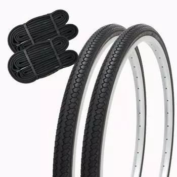 Велосипедная покрышка SHINKO 26 дюймов, комплект камер, пара 26 x 1 WO SR078 DEMING LL 3/8 (Черный/черный)