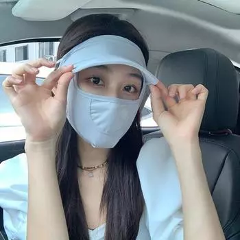 Велосипедная шапка с капюшоном для лица Гладкая защита лица Легкая шапка для верховой езды Капюшон для лица с крючками для ушей Женская летняя кепка с капюшоном для лица Головной убор темно-серого