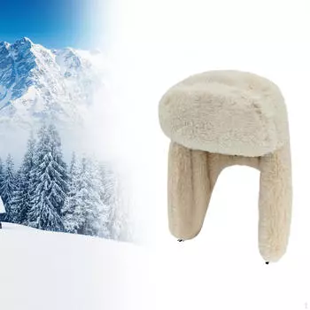 Велосипедная шапка с ушами для любителей зимних видов спорта бежевый