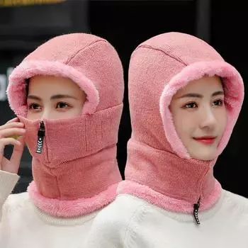 Велосипедная шерстяная шапка женская осенне-зимняя для электровелосипеда, мотоцикла, ветрозащитная, холодная, теплая, утолщенная, для дикой зимы, на открытом воздухе S