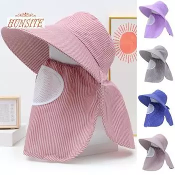 Велосипедная шляпа, солнцезащитный козырек, защита для лица и шеи, дышащая, противоскользящая, с защитой от УФ-лучей эластичная лента, с широкими полями, для садоводства, женская кепка, головной убор кофейный