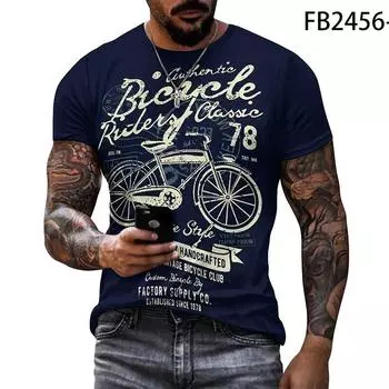 Велосипедная спортивная футболка с 3D принтом для мужчин, винтажная черная футболка с круглым вырезом и коротким рукавом Homme, уличная одежда, качественные мужские футболки, одежда XS белый