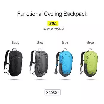 Велосипедная сумка большой емкости 20 л. Легкий спортивный рюкзак с защитой от брызг. Рюкзак для кемпинга. Велосипед. чёрный