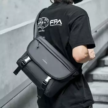 Велосипедная сумка через плечо, мужская функциональная сумка через одно плечо, рюкзак для отдыха большой емкости, маленькая сумка чёрный