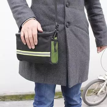 Велосипедная сумка для велосипеда, изолированная передняя сумка для горного велосипеда, сумка на руль, корзина, сумка-холодильник со светоотражающей полосой