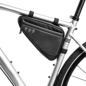 Велосипедная сумка для велосипеда Передняя труба рамы Руль Водонепроницаемые велосипедные сумки Треугольный чехол Держатель рамы Аксессуары для велосипеда чёрный