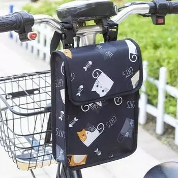 Велосипедная сумка с регулируемыми ремнями, водонепроницаемая, для передней трубы руля, корзина для велосипеда