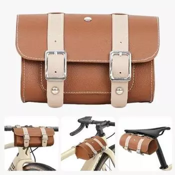 Велосипедная винтажная сумка из искусственной кожи, водонепроницаемая, большая вместимость, универсальная, для горного велосипеда, шоссейного, горного