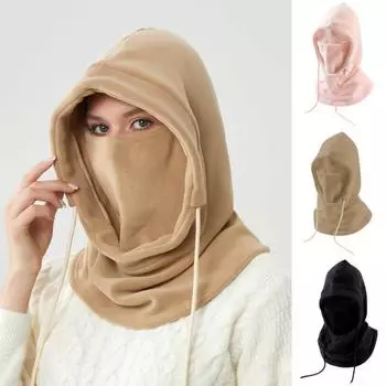 Велосипедная защита для лица 4-в-1, ветрозащитная, зимняя, теплая, холодная, полностью закрывающая, для мужчин и женщин, уличная, шейный платок, балаклава, капюшон, бандана, шарф чёрный