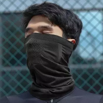 Велосипедная защита для лица, дышащая, зимняя, холодная, ветрозащитная, для езды на мотоцикле, скутере, теплая, шейная повязка, бандана, шарф чёрный