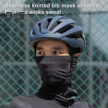 Велосипедная защита для лица, дышащая, зимняя, холодная, ветрозащитная, для езды на мотоцикле, скутере, теплая, шейная повязка, бандана, шарф чёрный