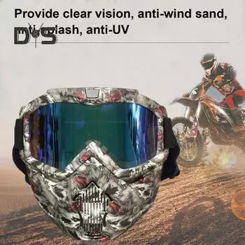Велосипедная защита для лица с линзами из поликарбоната, защитные очки с дышащим регулируемым ремешком, ветрозащитная защита от солнца, защита для лица при катании на лыжах и мотоцикле C