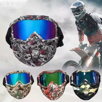 Велосипедная защита для лица с линзами из поликарбоната, защитные очки с дышащим регулируемым ремешком, ветрозащитная защита от солнца, защита для лица при катании на лыжах и мотоцикле E