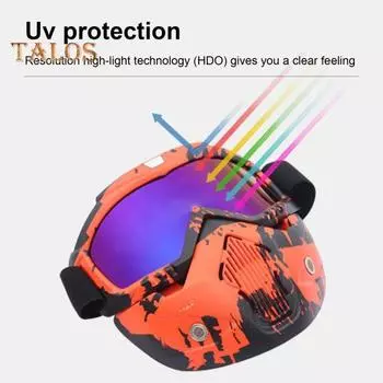Велосипедная защита для лица с линзами из поликарбоната, защитные очки с дышащим регулируемым ремешком, ветрозащитная защита от солнца, защита для лица при катании на лыжах и мотоцикле A