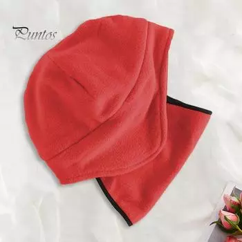 Велосипедная защитная шапка для лица, теплая, зимняя, для холодной погоды, ветрозащитная, для мужчин и женщин, для катания на лыжах, езды на мотоцикле, 2-в-1, шапка-бини с капюшоном чёрный