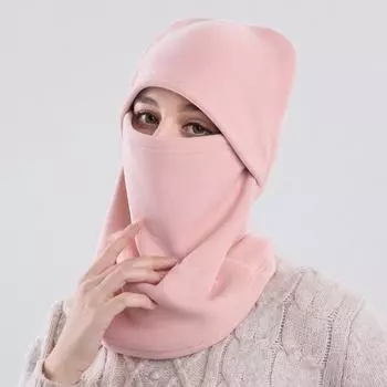 Велосипедная защитная шапка для лица теплая зимняя ветрозащитная для мужчин и женщин для катания на лыжах, езды на мотоцикле, шейный платок с капюшоном, шапка-бини чёрный