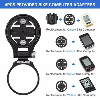 Велосипедное крепление на вынос компьютера, регулируемое велосипедное крепление на вынос, замена для Garmin Wahoo Bryton Cateye чёрный