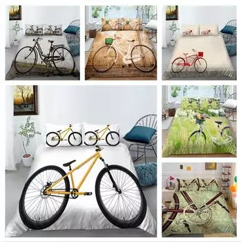 Велосипедное постельное белье из микрофибры с принтом, пододеяльник и наволочка для транспортных средств, 2 или 3 односпальные кровати, двуспальная кровать, полноразмерное удобное украшение для дома Baby 100x135cm