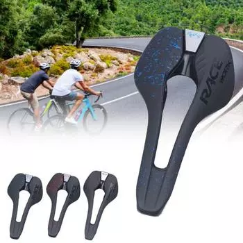 Велосипедное седло Дышащее удобное полое гоночное легкое седло для шоссейного велосипеда, мягкое седло для езды на велосипеде чёрный/красный