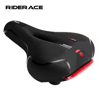Велосипедное седло RIDERACE с задним фонарем, большая задняя часть, велосипедная подушка, полое, коврик для переднего сиденья горного велосипеда, амортизатор, широкий, удобный красный