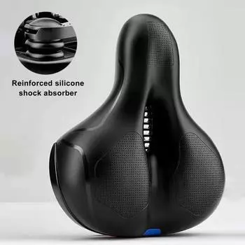 Велосипедное седло, силикагель, велосипедное сиденье, универсальный дизайн, пена с эффектом памяти, удобный водонепроницаемый чехол, дышащее велосипедное седло MTB для мужчин и женщин синий
