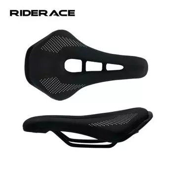 Велосипедное седло, удобное, мягкое, утолщенное, для шоссейного велосипеда, амортизатор, дышащая, из силикагеля, аксессуары для горного велосипеда чёрный