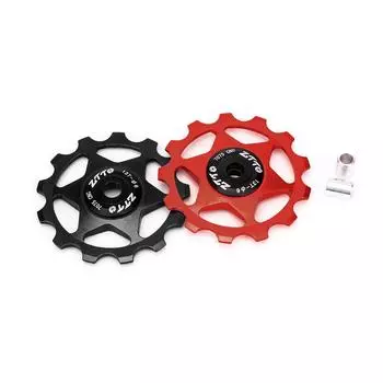 Велосипедное жокейское колесо Задний переключатель передач Шкив 11T с герметичным подшипником Жокейское колесо из алюминиевого сплава 11T красный
