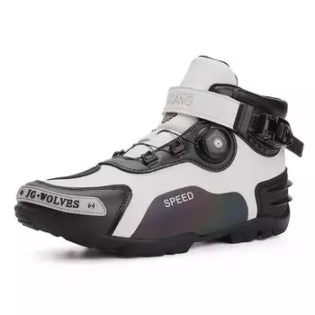 Велосипедные ботинки Four Seasons мужские уличные мотоциклетные ботинки большого размера с высоким верхом повседневные кожаные ботинки модные британские нескользящие ботинки 37 красный