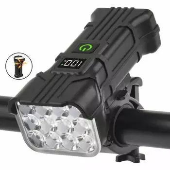 Велосипедные фонари на 900 люмен, 5 режимов освещения, водонепроницаемая лампа IP65, емкость 1800 мАч, велосипедные фонари с длительным сроком службы чёрный