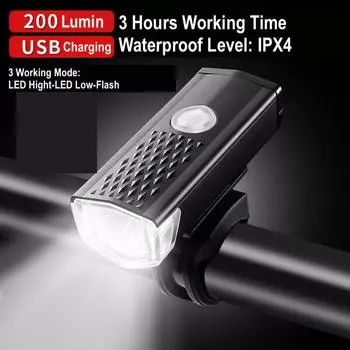 Велосипедные фонари спереди/сзади для ночной езды, перезаряжаемый велосипедный фонарь USB-C, задний сигнальный фонарь задней безопасности 1pc чёрный