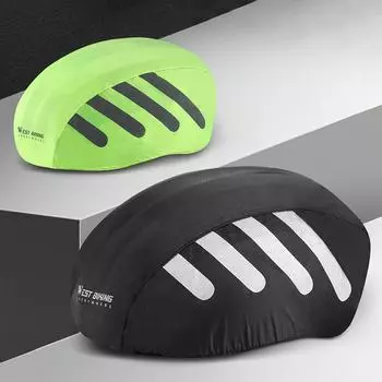 Велосипедные кепки, дождевик на шнурке со светоотражающей полосой, ветрозащитный чехол для велосипедного шлема, водонепроницаемый универсальный чехол для велосипедных шлемов чёрный