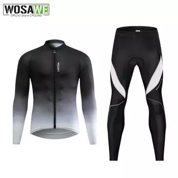 Велосипедные комплекты WOSAWE Мужские длинные брюки из джерси с гелевой подкладкой и длинными рукавами M
