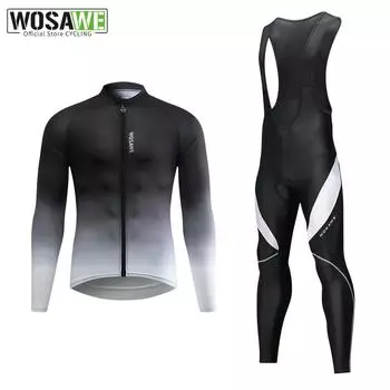 Велосипедные комплекты WOSAWE Мужские MTB велосипедные брюки из джерси с гелевой подкладкой и длинными рукавами