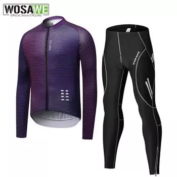 Велосипедные комплекты WOSAWE Мужские велосипедные брюки из джерси с длинными рукавами и мягкой подкладкой M