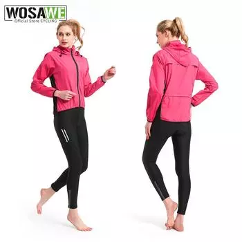 Велосипедные комплекты WOSAWE женские MTB велосипед ветрозащитная велосипедная куртка длинные брюки с гелевой подкладкой S чёрный