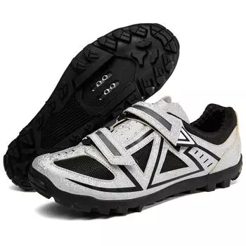 Велосипедные кроссовки MTB с шипами, мужские карбоновые спортивные туфли для скоростного велосипеда, женская обувь для горных гонок на плоской подошве SPD, обувь для шоссейного велоспорта 39 белый