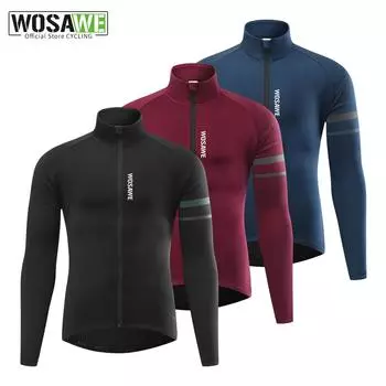 Велосипедные майки WOSAWE Зимние термофлисовые теплые пальто Верх M чёрный