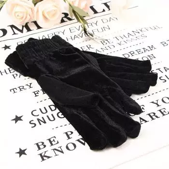 Велосипедные осенние мягкие однотонные женские варежки с закрытыми пальцами, перчатки для вождения, эластичные перчатки из золотого бархата